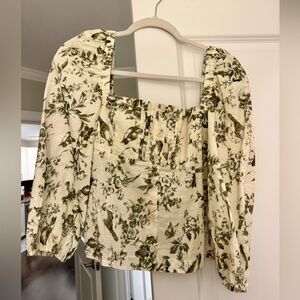 Kourt Medium Square Neck Floral Top